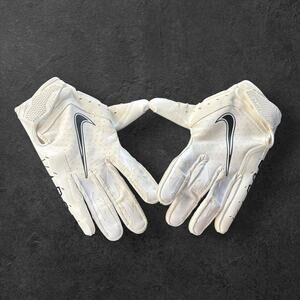 Nike Vapor Jet Football Gloves White/Black Size M Adjustable Fit